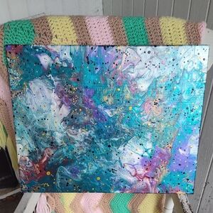 Abstract Blue and Purple Canvas Art